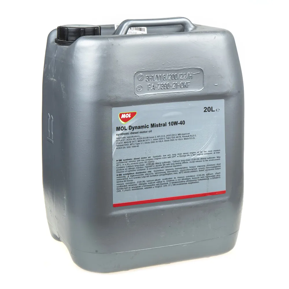 Масло моторное MOL Dynamic Mistral 10W-40 полусинтетическое 20 л 13301122