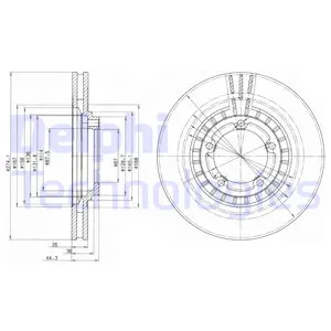 Диск тормозной передний HYUNDAI PORTER II DELPHI BG4134