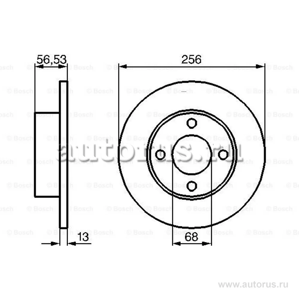 Диск тормозной передний BOSCH 0 986 478 130