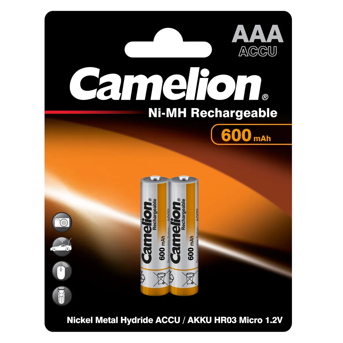 Батарейка Ni-Mh Camelion Rechargeable AAA 1,2V (2 шт) NH-AAA600BP2