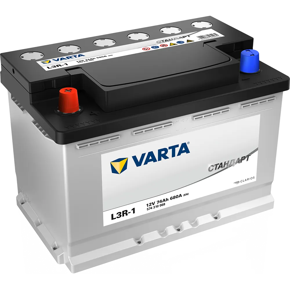 Аккумулятор VARTA СТАНДАРТ 74 А/ч Прямая 278x175x190 EN680 А