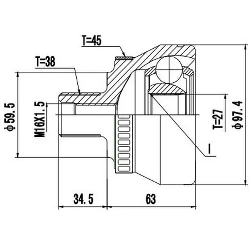 ШРУС наружный AUDI A6 (4B,C5)(97-- 05) ZIKMAR Z87456R