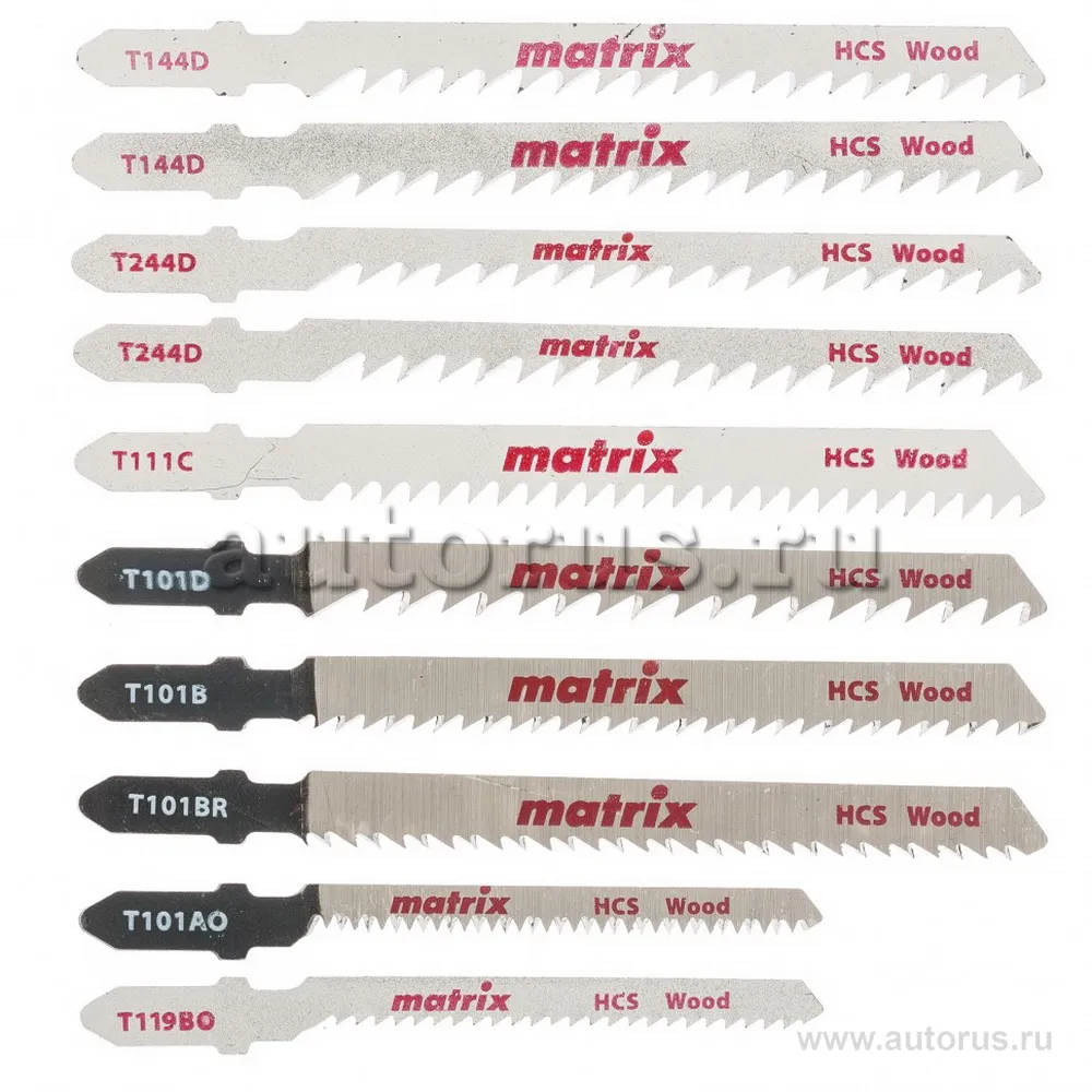 Набор полотен для электролобзика по дереву, 10 шт, T-SET1007 Matrix 78249 MATRIX 78249