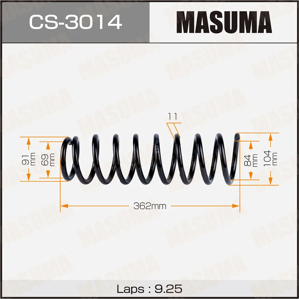 Пружина передняя H 364 Mitsubishi Lancer 03-12 MASUMA CS3014