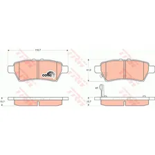 Колодки задние NISSAN PATHFINDER 05-/NAVARA 05- TRW GDB3405