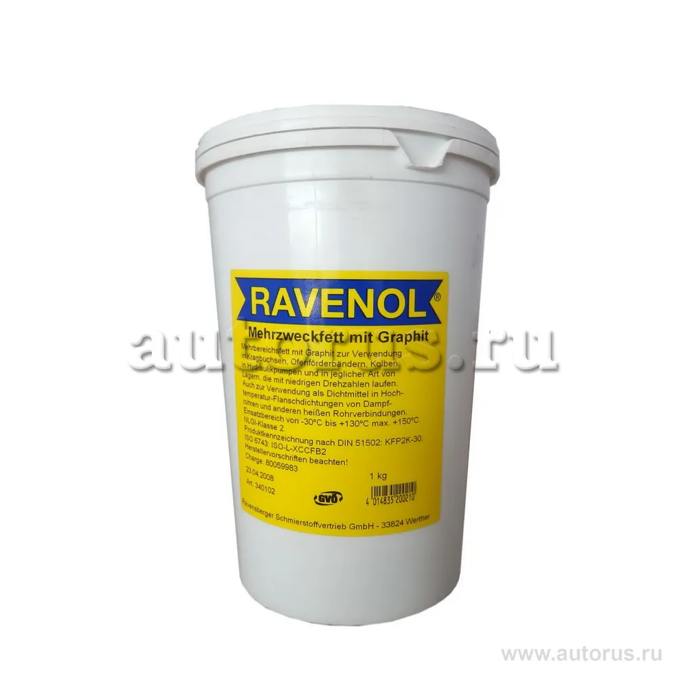 Смазка пластичная с графитом RAVENOL Mehrzweckfett m. Graphit 1 кг Ravenol 1340102-001