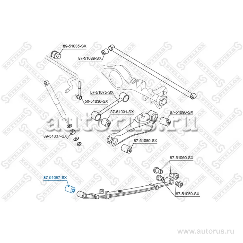 Сайлентблок рессоры пер. Hyundai H-1 96-01 STELLOX 87-51087-SX