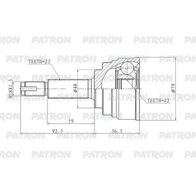 ШРУС наруж. (без ABS !!!) 23X48X22 NISSAN Micra II 92- PATRON PCV1894
