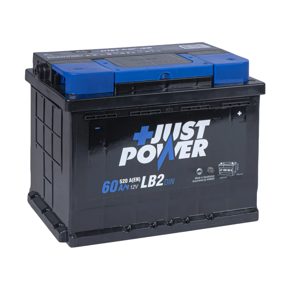 Аккумулятор JUST POWER+ 60 А/ч обратный R+ 242x175x175 LB2 EN 520 А