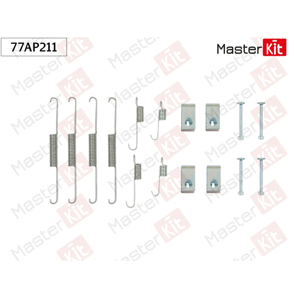 Комплект монтажный барабанных тормозных колодок KIA Spectra MASTERKIT 77AP211
