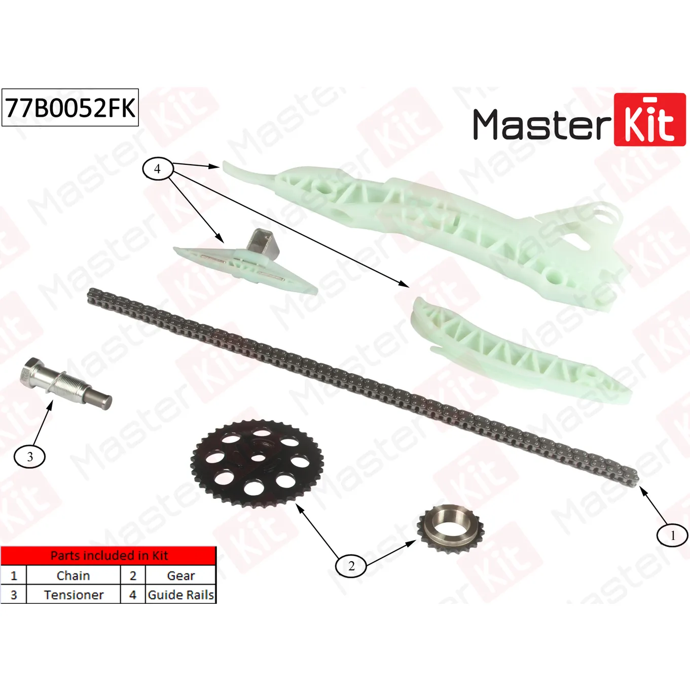 Комплект цепи ГРМ Citroen:C4 1.6 THP 140/1.6 THP 1 77B0052FK MASTERKIT 77B0052FK