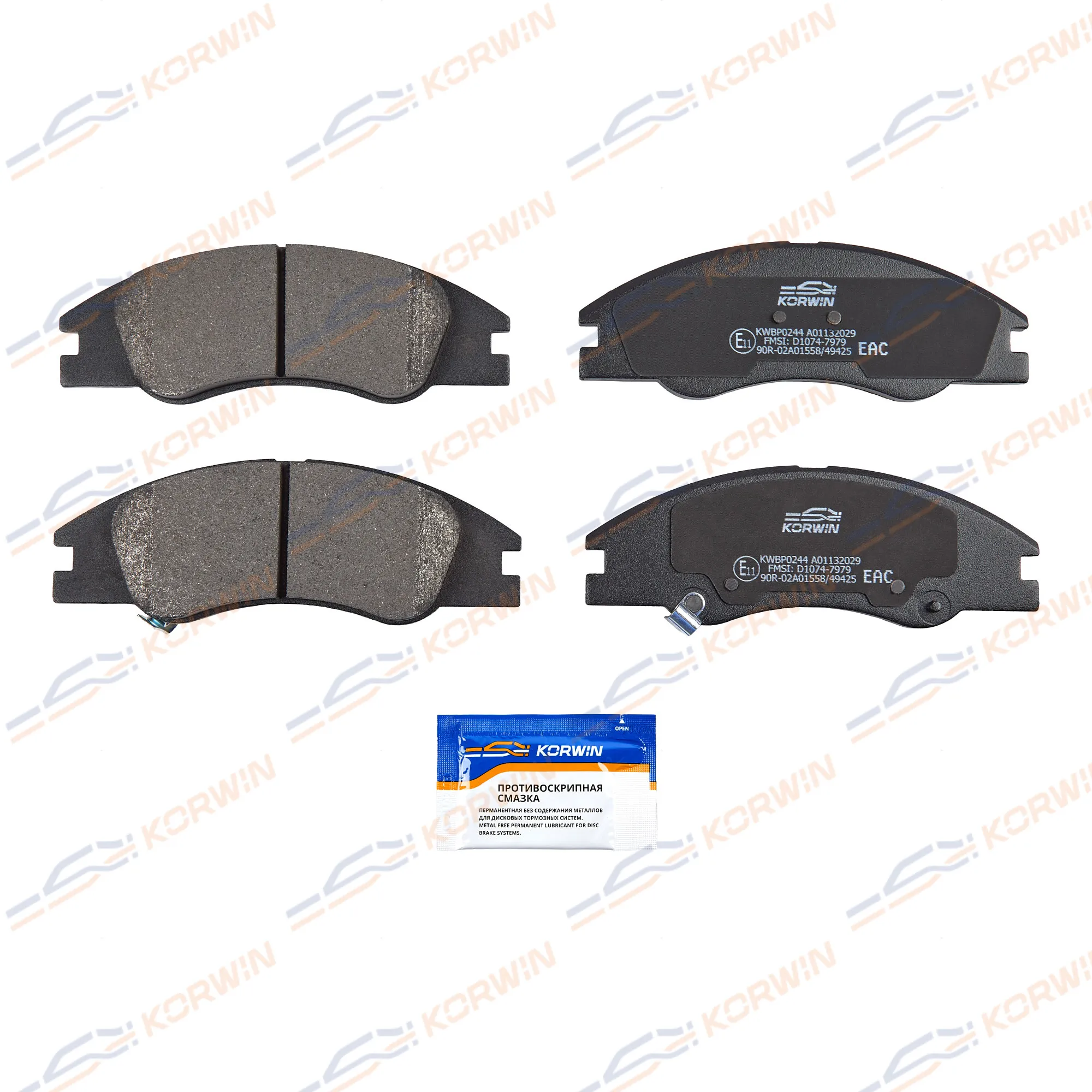 Колодки тормозные перед. Kia Cerato (LD) 04-/Spectra (LD) 04- KORWIN KWBP0244