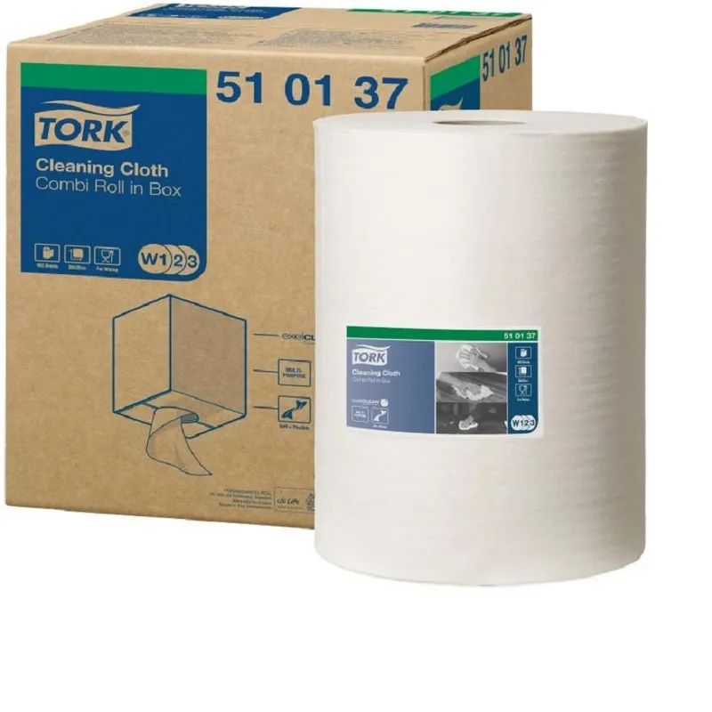 Материал протирочный нетканый Tork W1/W2/W3 400лx1рул/кор, белый 510137 449681