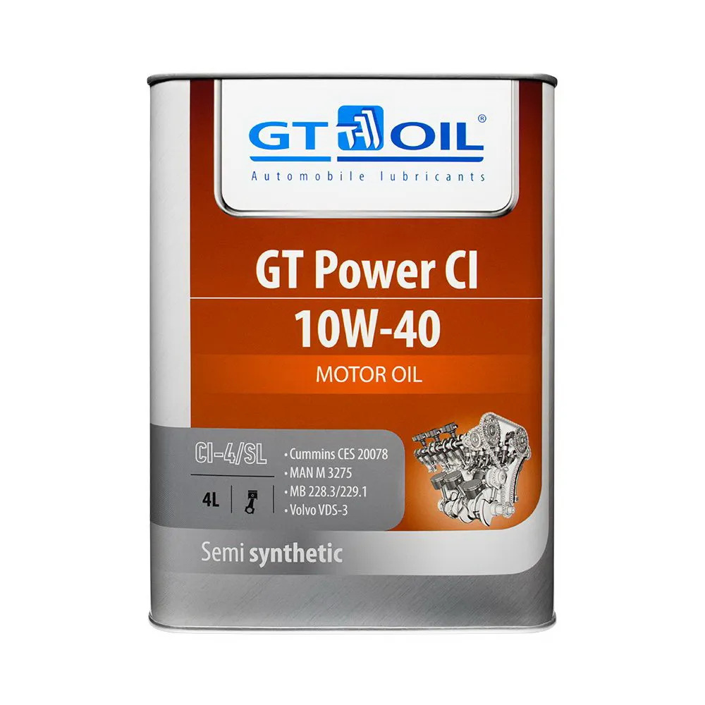 Масло моторное GT OIL GT Power CI 10W-40 полусинтетическое 4 л 8809059407523