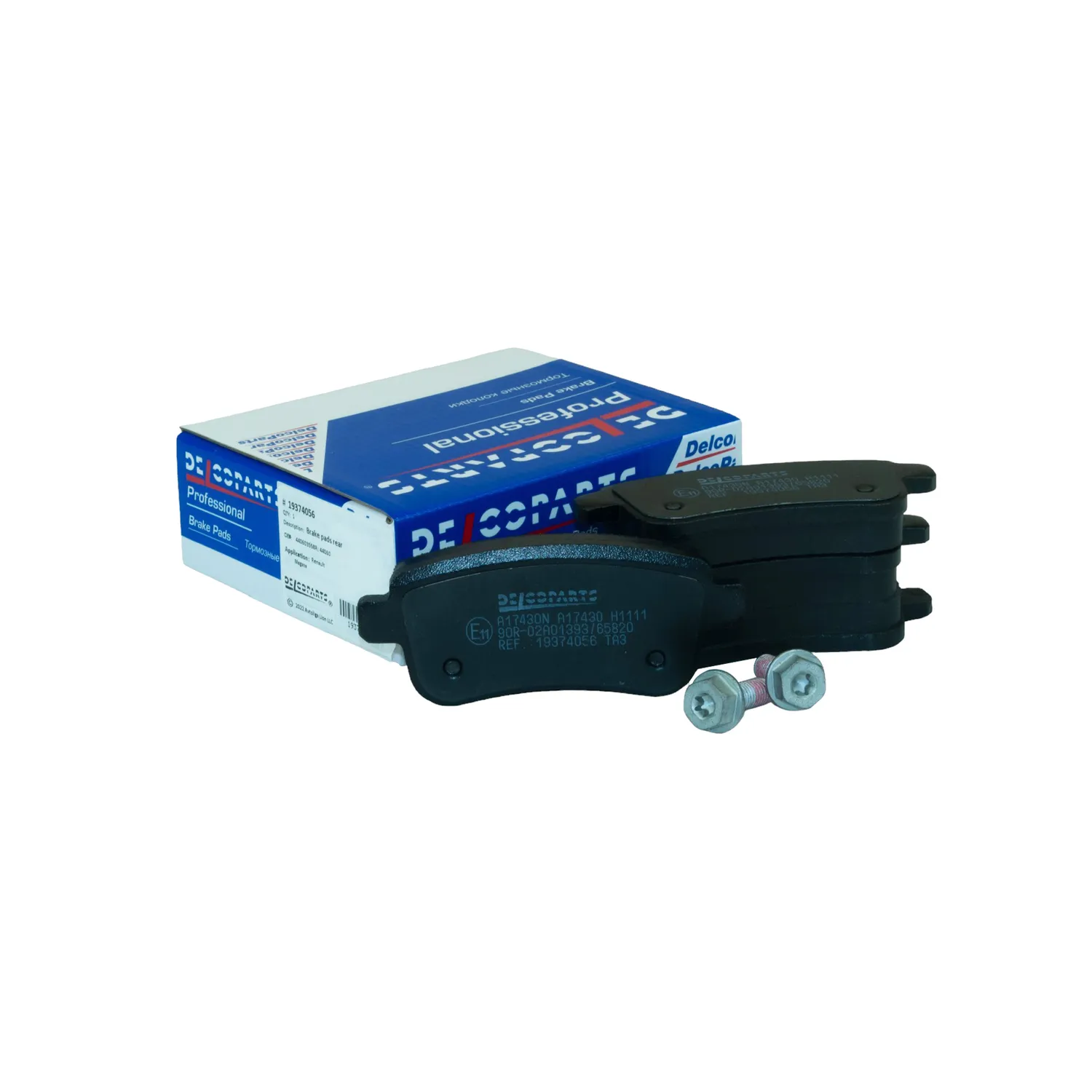Колодки тормозные задние дисковые Renault MEGANE DelcoParts 19374056