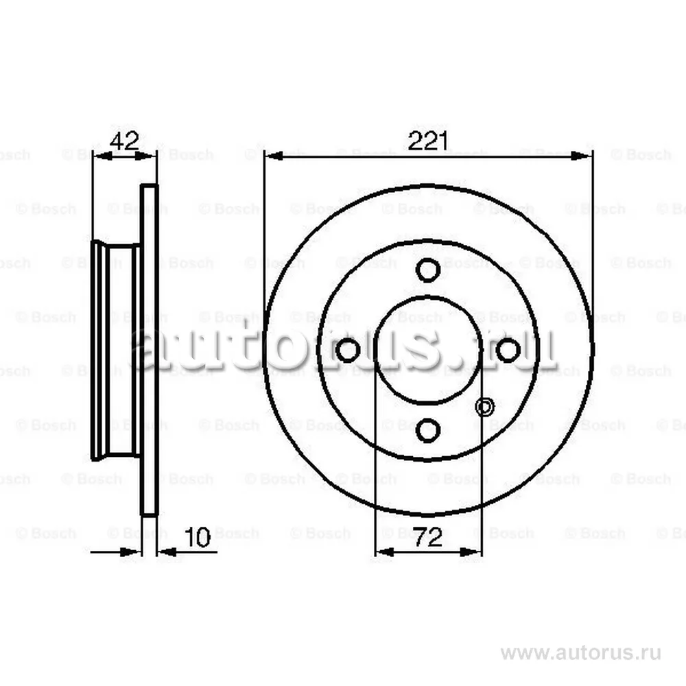 Диск тормозной передний BOSCH 0 986 478 068