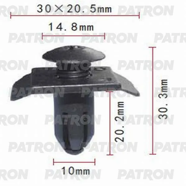 Клипса пластмассовая ввинчивающаяся (черная) MAZDA PATRON P370792