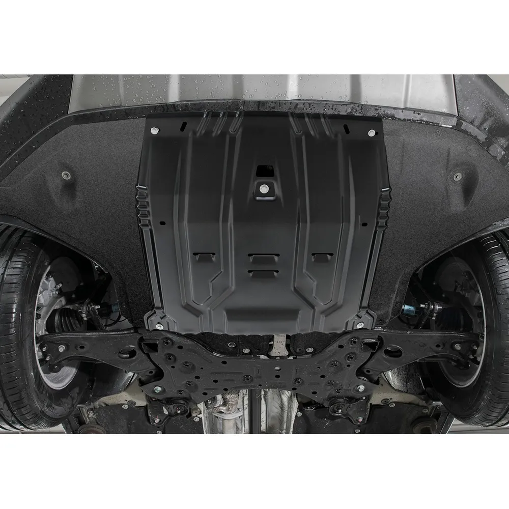 Защита картера + КПП + комплект крепежа, АвтоБРОНЯ, Сталь,Hyundai Santa Fe;Hyundai Tucson;KIA Sporta Hyundai, Kia Santa Fe, Tucson, Sorento, Sportage АВТОБРОНЯ 111.02375.1