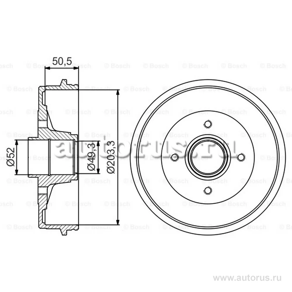 Тормозной барабан BOSCH 0986477211