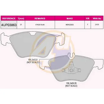 КОЛОДКИ ПЕР MER E-CLASS W210/S210 95-03 4U 4UP03863