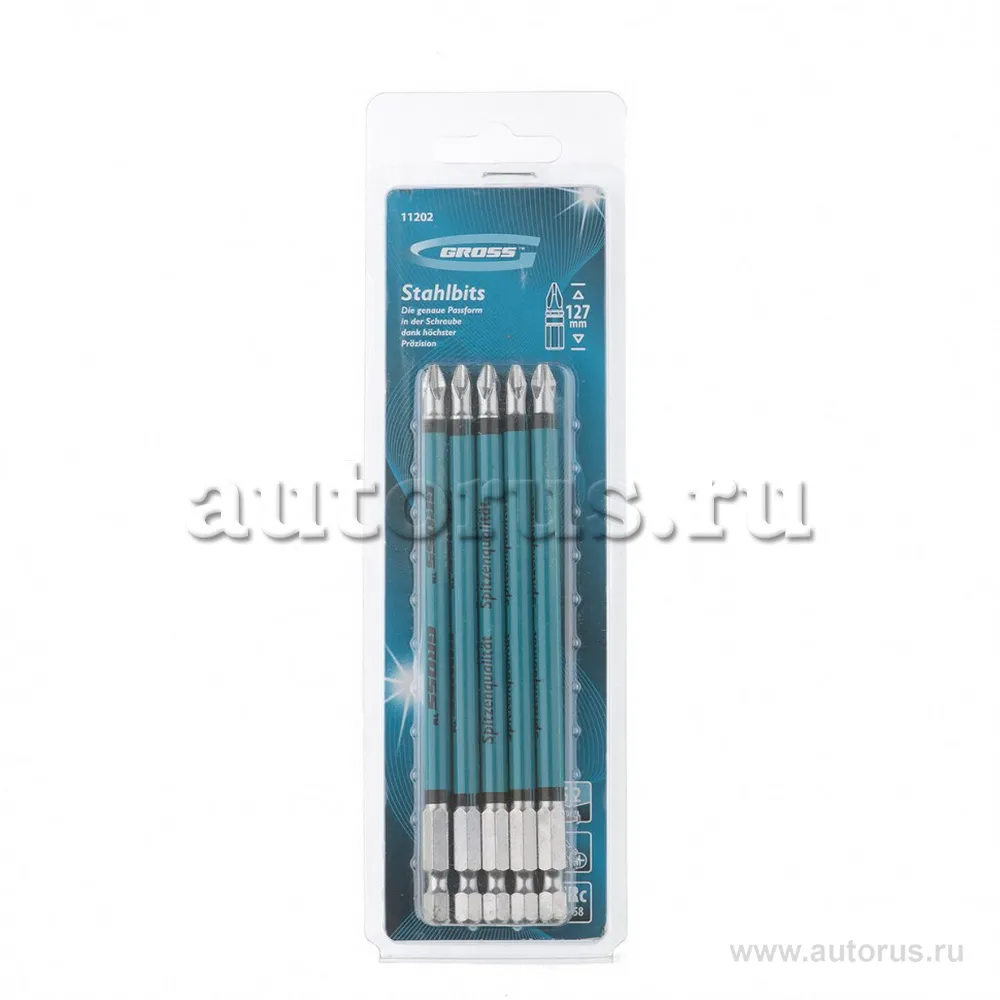 Набор бит Ph2 x127, сталь S2, 5шт GROSS 11202