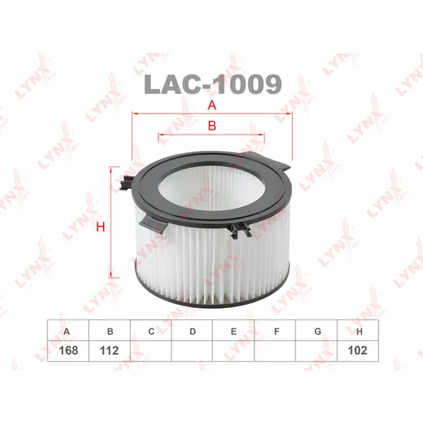 Фильтр салонный VW Transporter IV 1.9D-2.8 90-03 LYNXauto LAC-1009