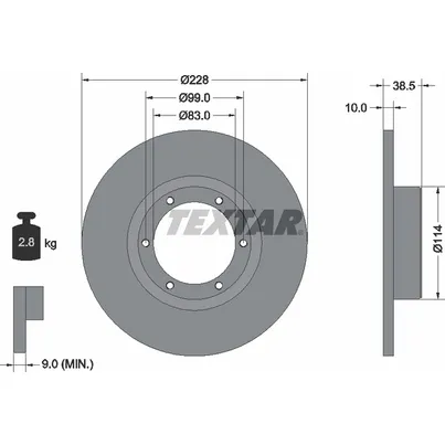 Диск тормозной передний, задний стандартный DACIA/RENAULT TEXTAR 92009200