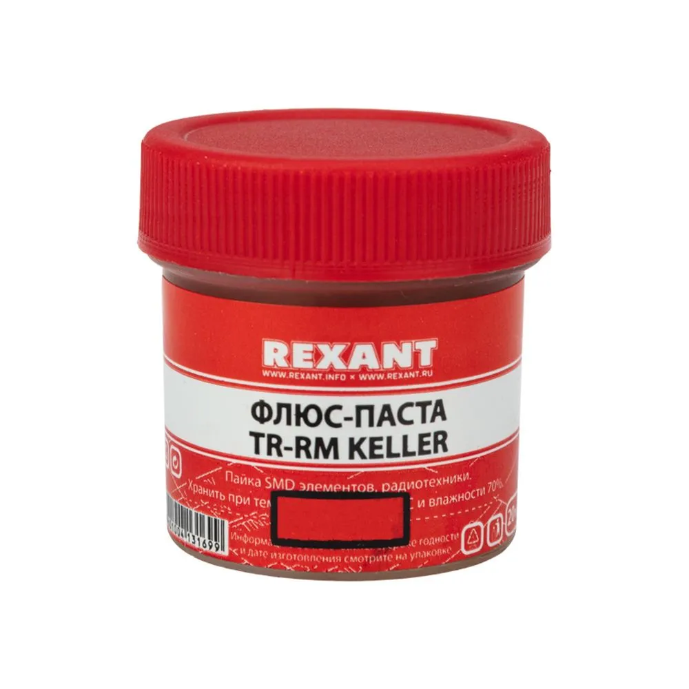 Флюс для пайки , паста TR-RM KELLER, 20 мл, банка REXANT 09-3690
