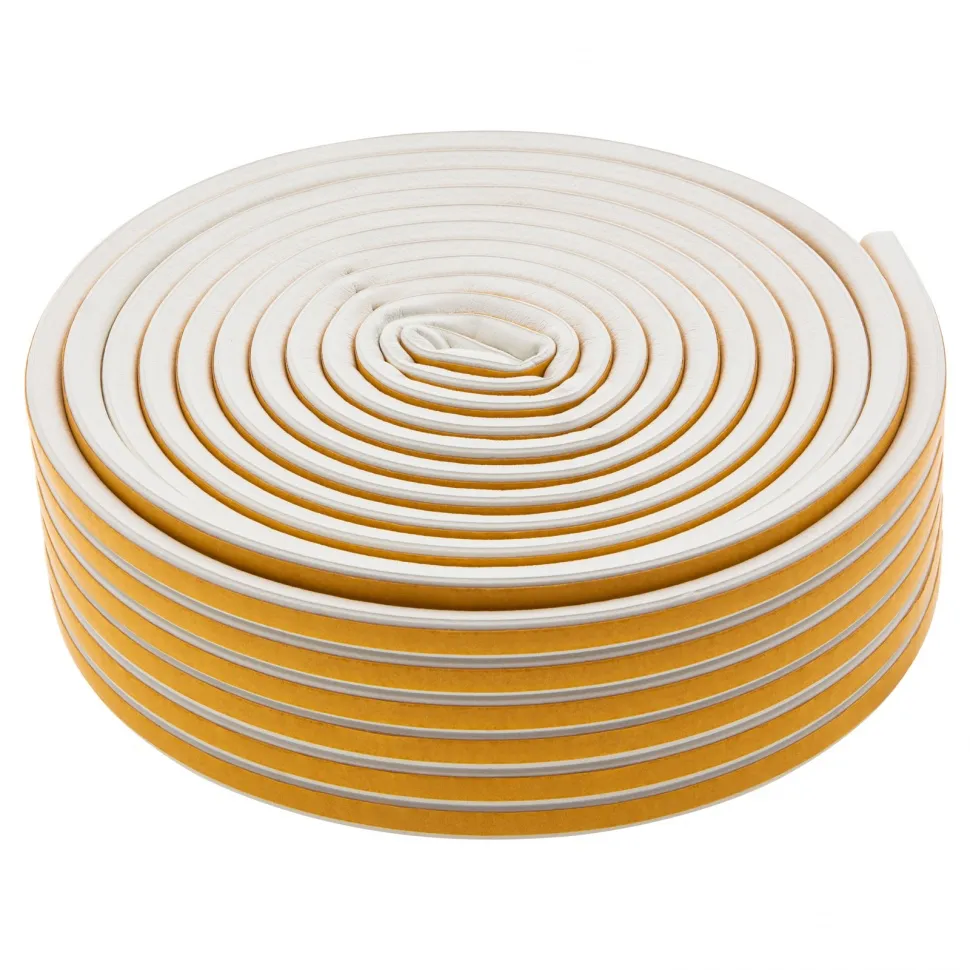 Уплотнитель резиновый, 24 м, профиль D, белый СИБРТЕХ 88903