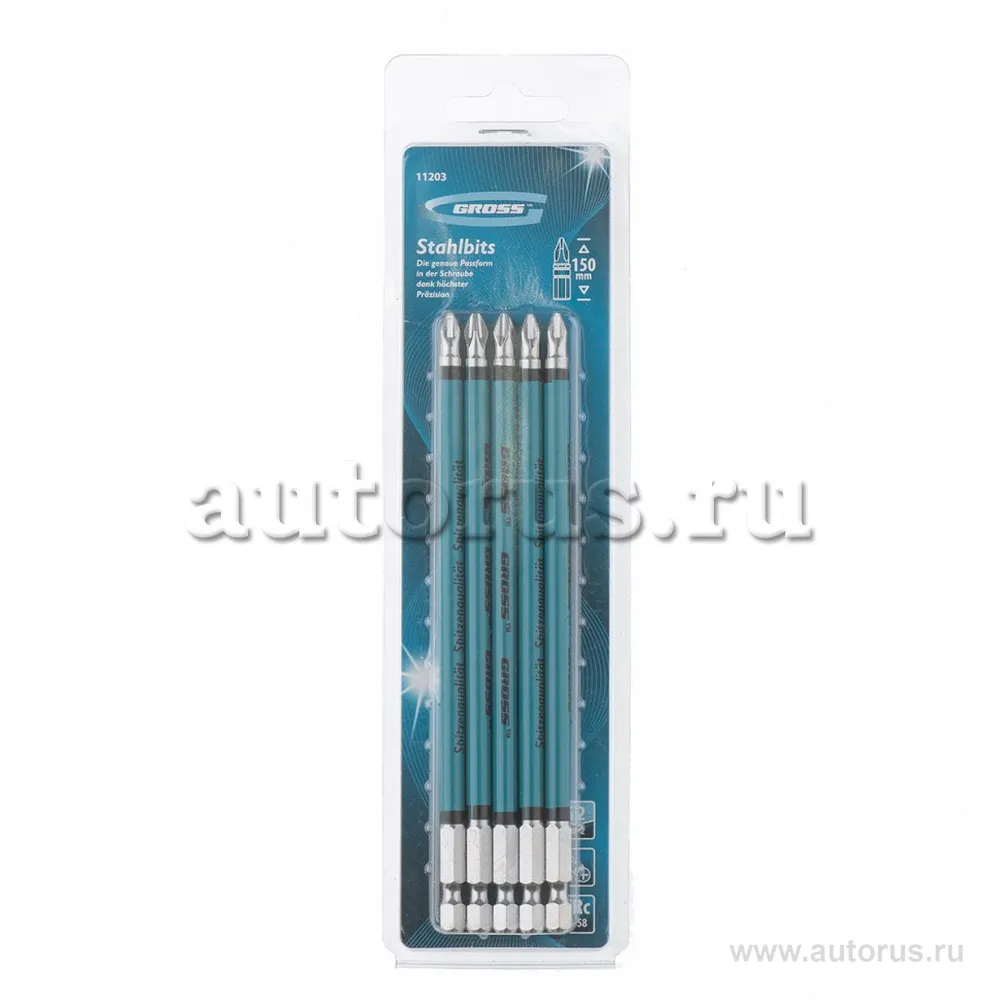 Набор бит Ph2 x150, сталь S2, 5шт GROSS 11203