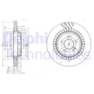 Диск тормозной задний MB S-CLASS C216/W221/W/V/X/222 SL-R230 DELPHI BG4144