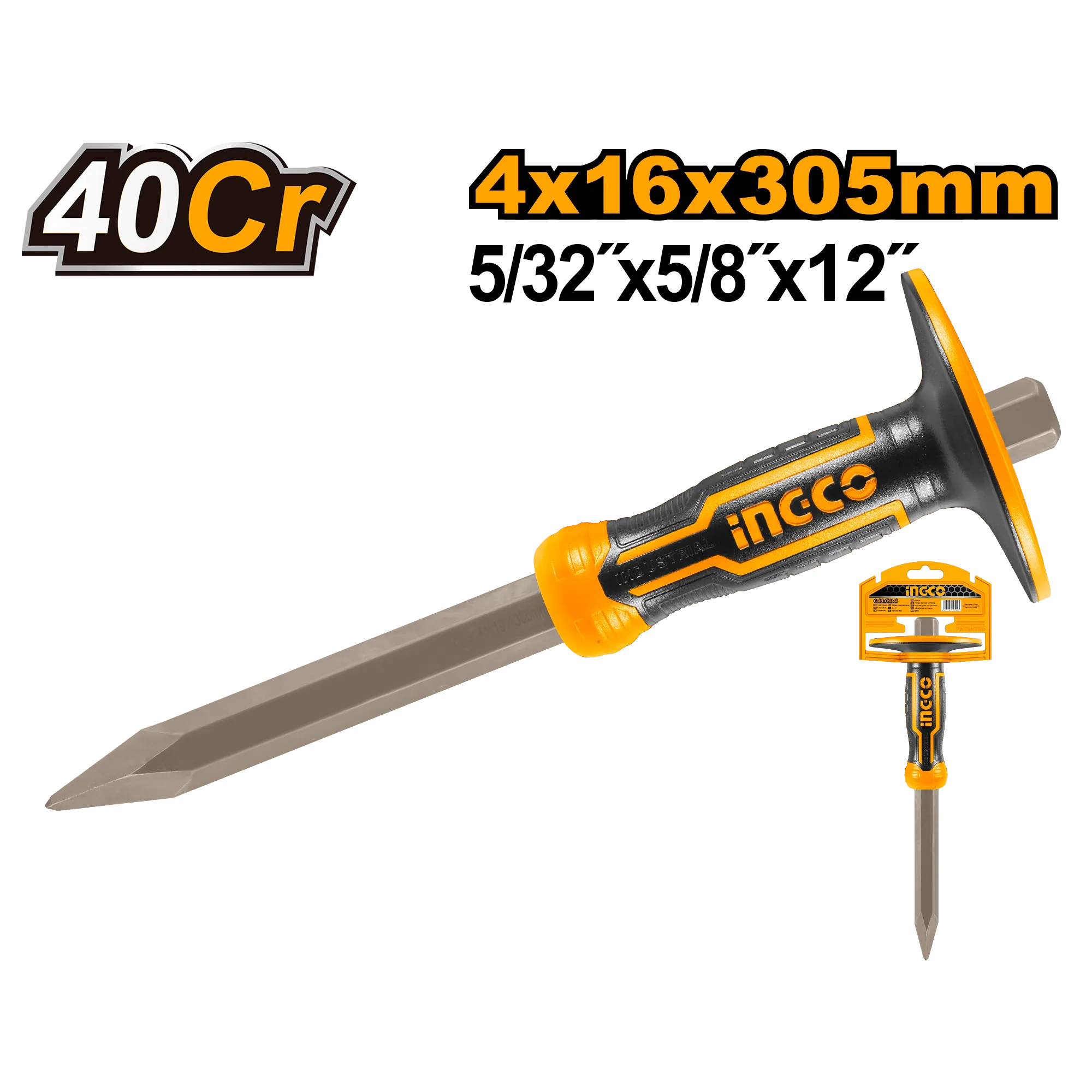 Зубило пикообразное с протектором 416305 мм INDUSTRIAL INGCO HCC850416