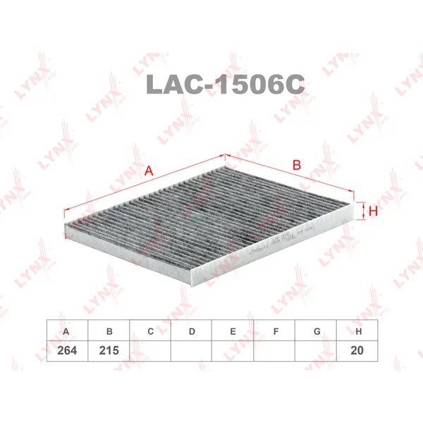 Фильтр салонный угольный LYNXauto LAC-1506C