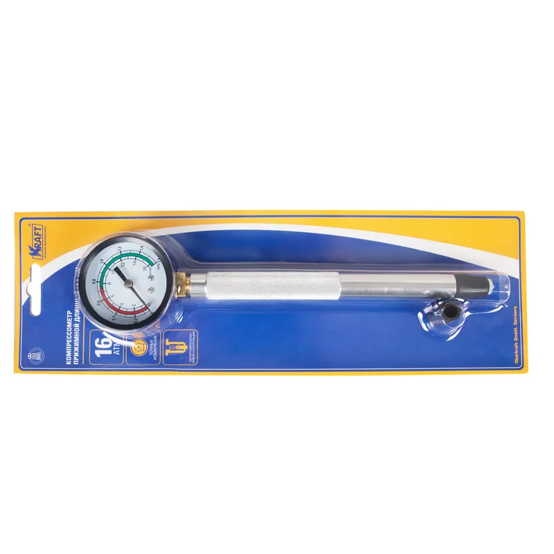 Компрессометр 16 Атм., прижимной,удлиненный ГАЗ 406 дв. 16V KRAFT KT831010