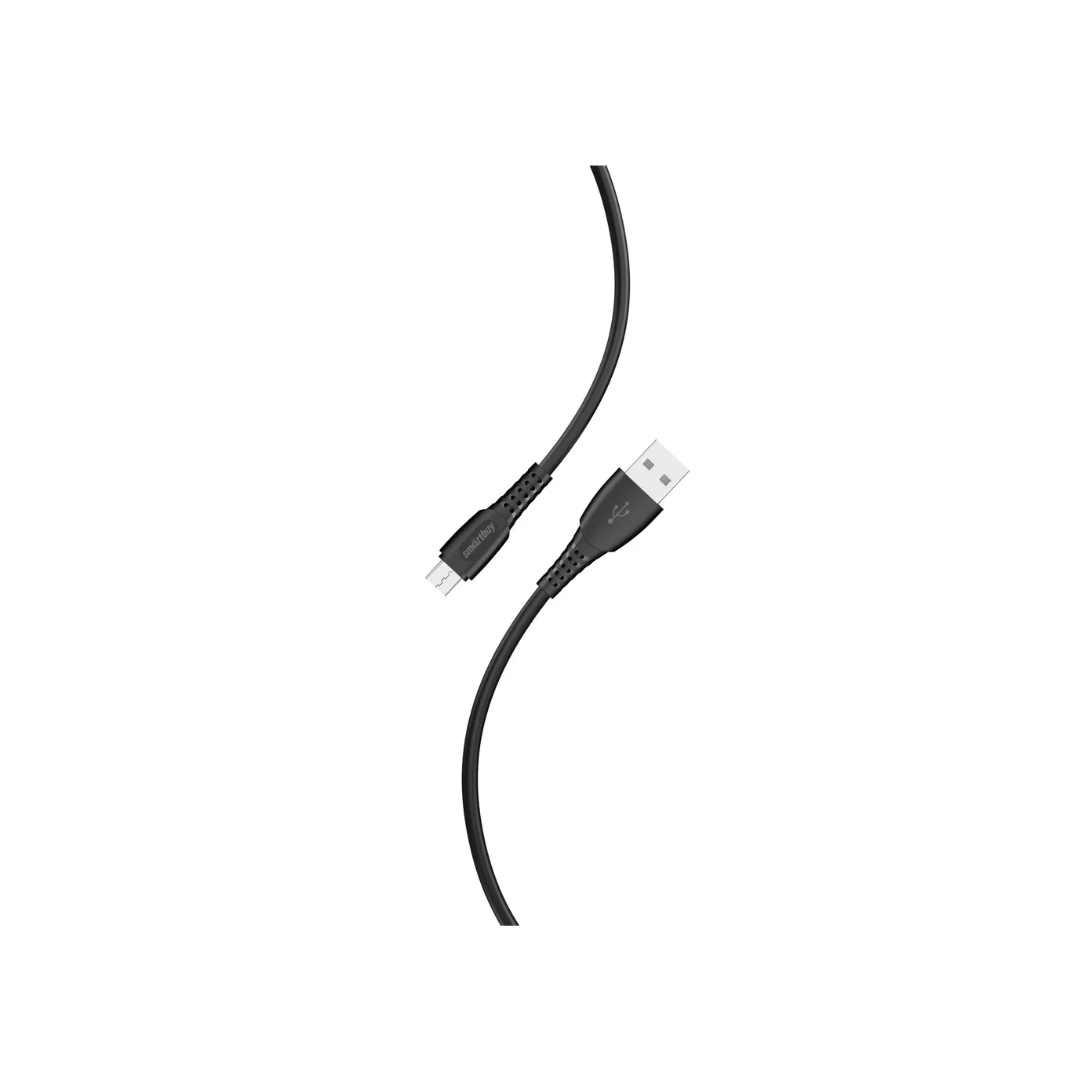 Кабель для зарядки и передачи данных S40 MICROUSB черный, 2.4 а, 1 м, SMARTBUY IK-12-S40B