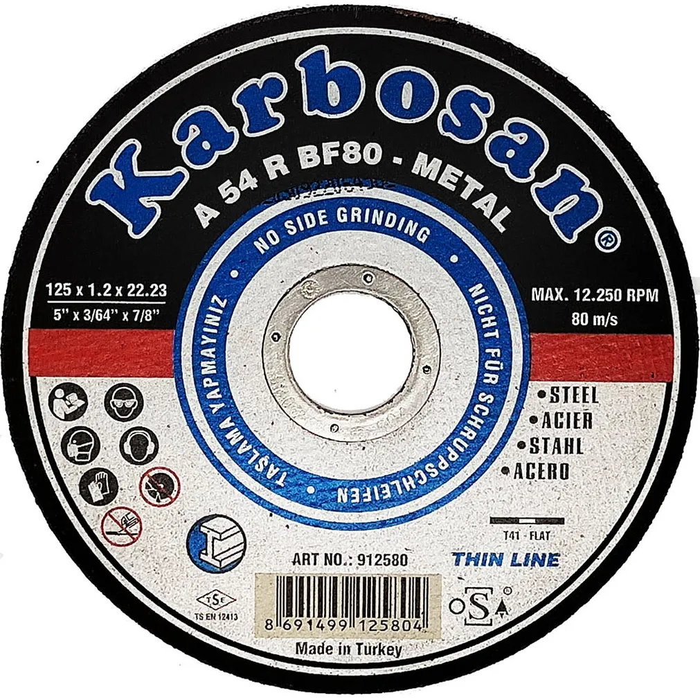 Диск отрезной по металлу Karbosan (125х1,2х22) (Арт.912580) KARBOSAN KAR-912580