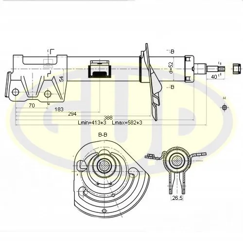 АМОРТИЗАТОР ПЕРЕДН ПРАВ ГАЗ DODGE CALIBER/JEEP COMPASS 07- G.U.D GSA334642