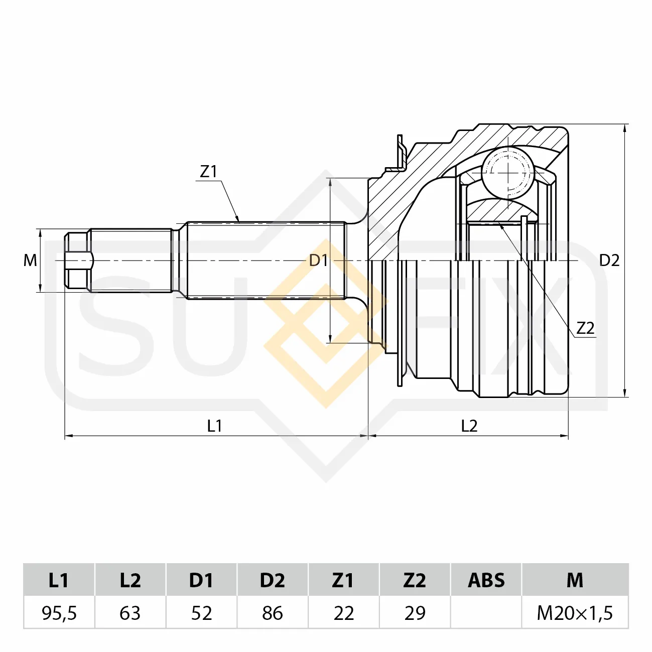 ШРУС SUFIX ST-1011