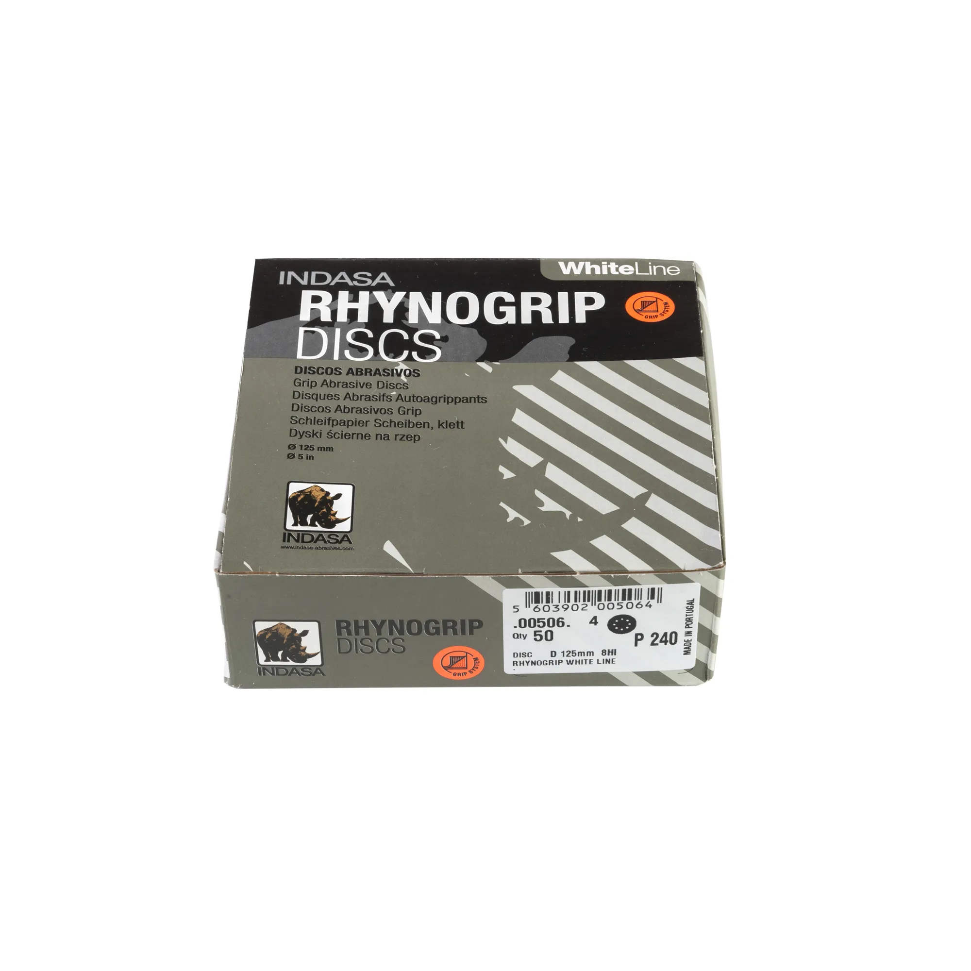 Круг RHYNOGRIP (8H) D125мм Р240 (1уп.х50шт) Indasa 00506