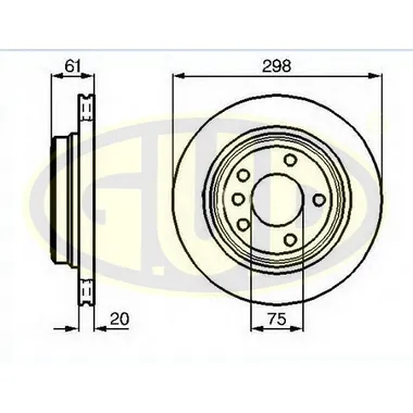 Диск тормозной вентилируемый задний BMW E39 95- 298X20 G.U.D GDB120154