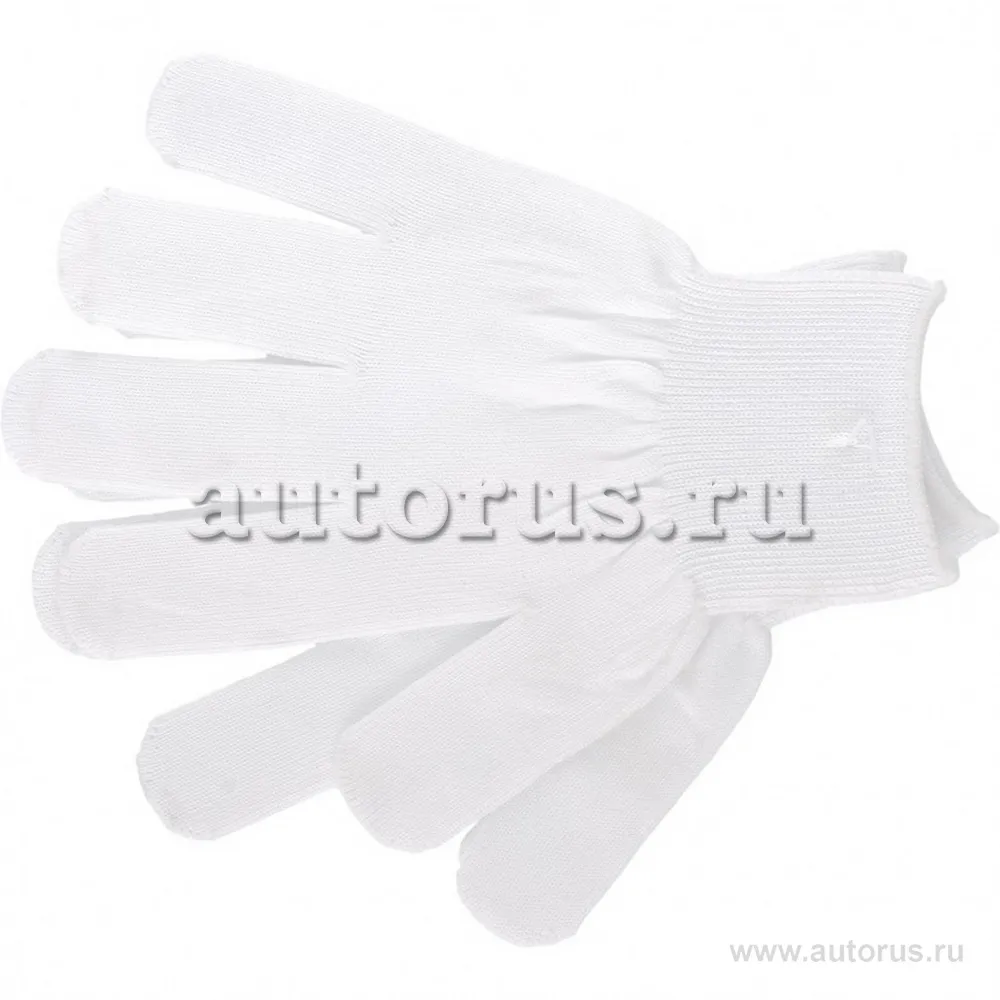 Перчатки нейлон, 13 класс, белые, L 67820