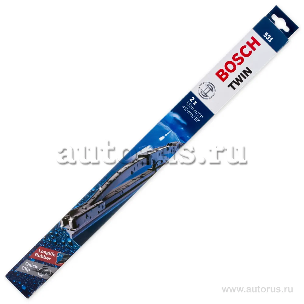 Щетка стеклоочистителя 530/450 мм каркасная комплект 2 шт BOSCH Twin 3 397 118 402