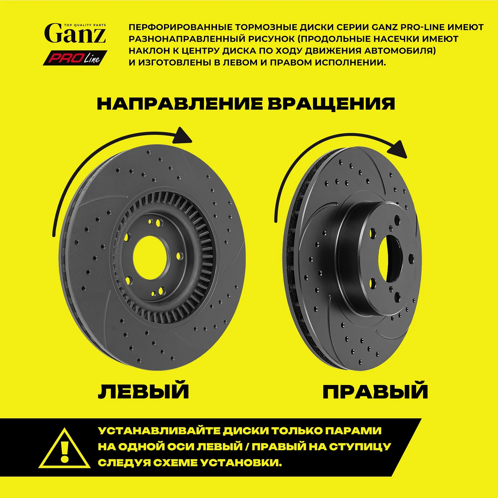Диск тормозной передний перфорированный PRO-Line с покрытием (компл.2 шт) для CHANGAN CS55 (17-23) GANZ GIJ10513S