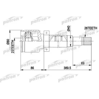 ШРУС внутр прав к-кт 26x40x23 FORD: FOCUS 98 - 04, FOCU PATRON PCV5011
