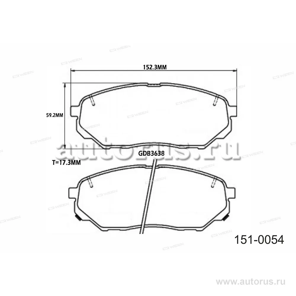 Тормозные колодки дисковые передние KIA Sorento (UM) Prime, Sorento III WEEN 151-0054