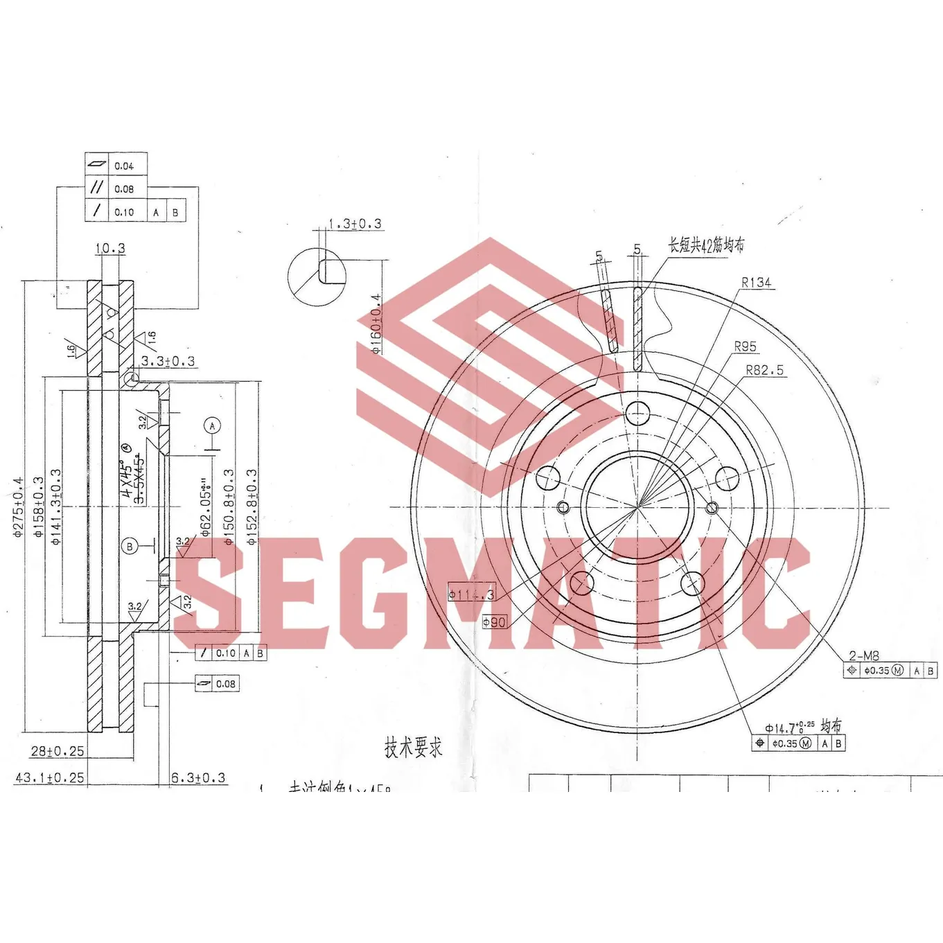 Диск тормозной передний TOYOTA LAND CRUISER 03-, LEXUS GX 01-09 SEGMATIC SBD30093127