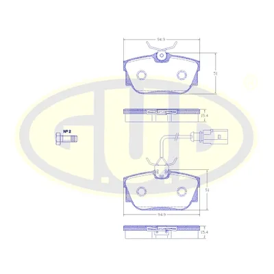 КОЛОДКИ ЗАД VW T4 2.5 2.4D 99-03 С ДАТЧИКОМ G.U.D. GBP076701