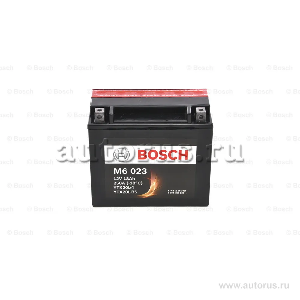 Аккумулятор BOSCH M6 AGM (cухозаряженная) 18 А/ч Обратная 155x87x175 EN250 А