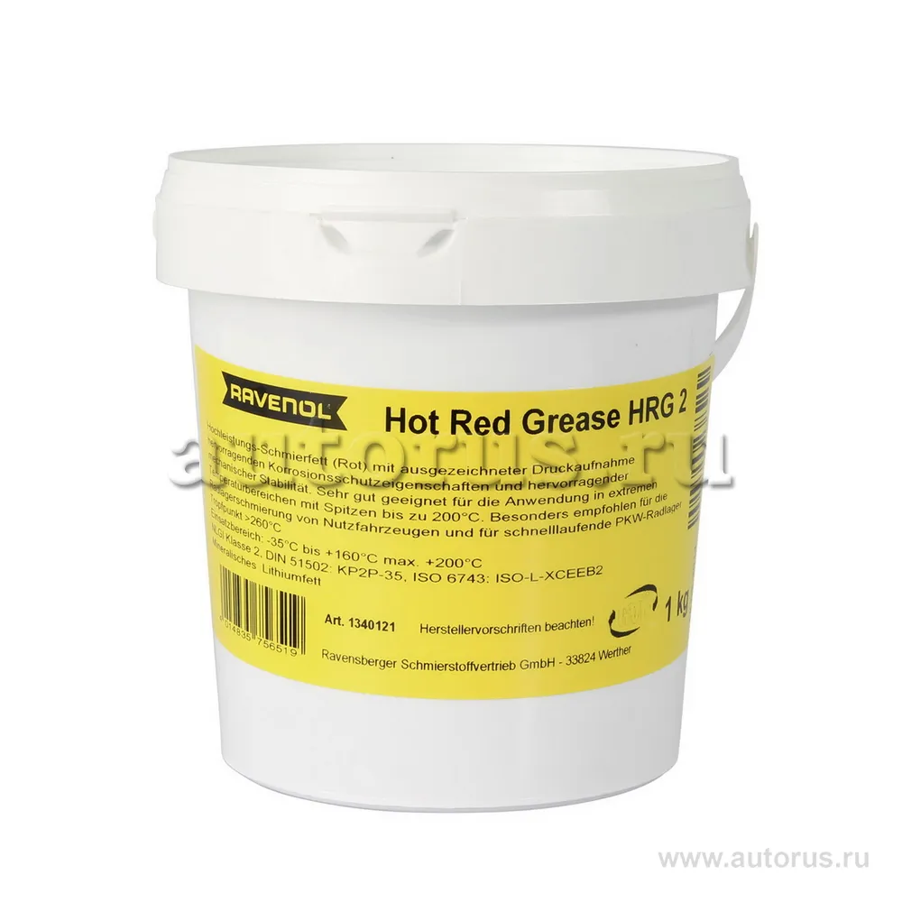Смазка пластичная RAVENOL Hot Red Grease HRG 2 1 кг Ravenol 1340121-001