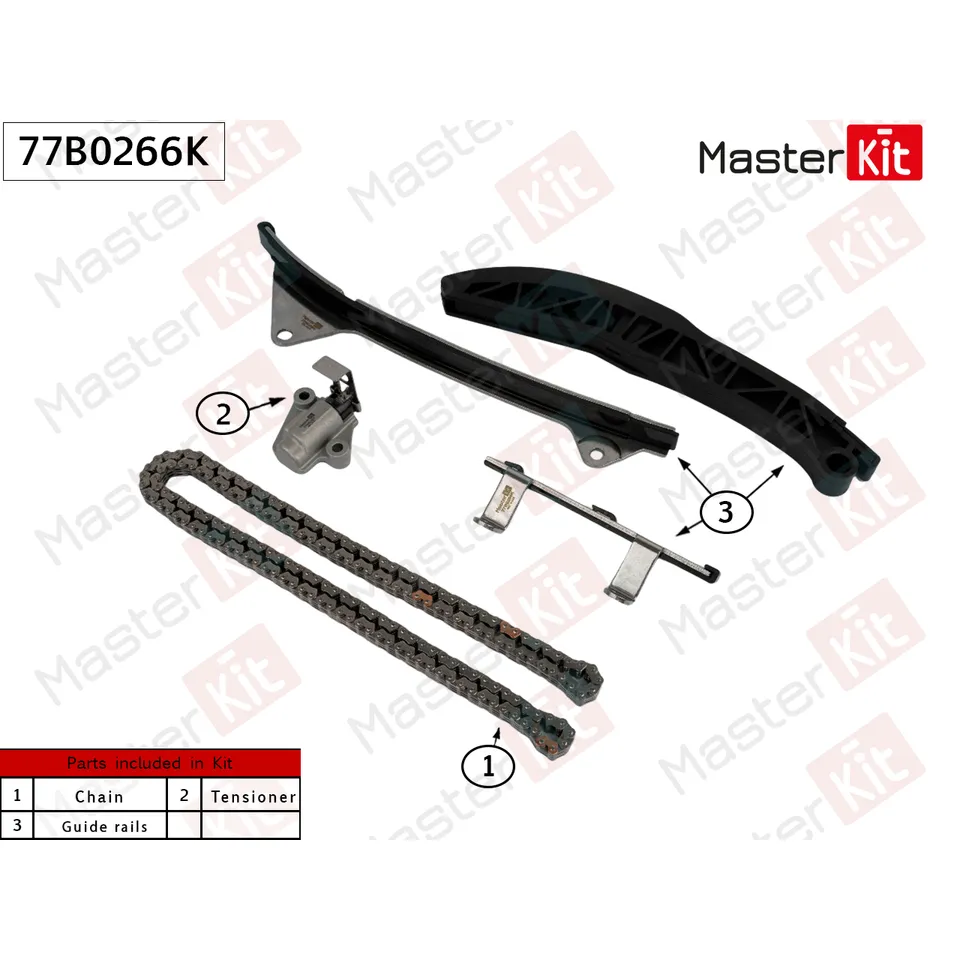 Комплект цепи HYUNDAI/KIA OPTIMA IV 15- G4ND ГРМ без звезд. MASTERKIT 77B0266K